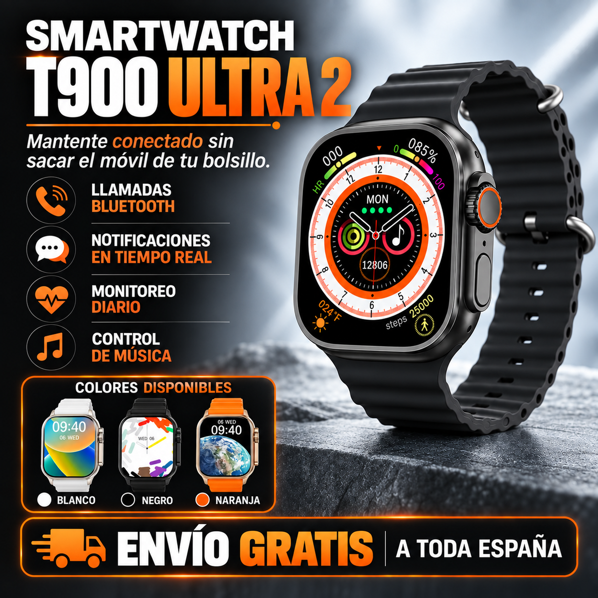 Smart Watch T900 Ultra 2™ - Mantente conectado sin sacar el móvil de tu bolsillo.